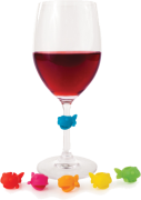 Guppy Wine Glass Charms Set Of 6